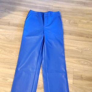 ⭐ $5 ⭐ SHEIN Blue Faux Leather Wide Leg Pants Small